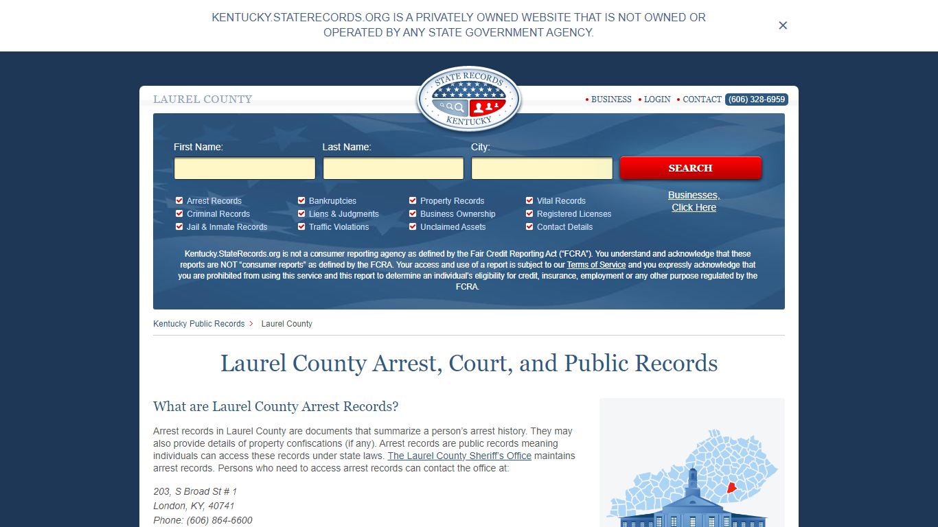 Laurel County Arrest, Court, and Public Records